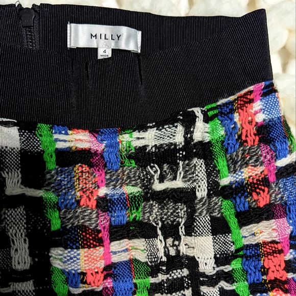 Milly Size 4 Couture Tweed Zip Back Skirt - Picture 2 of 5